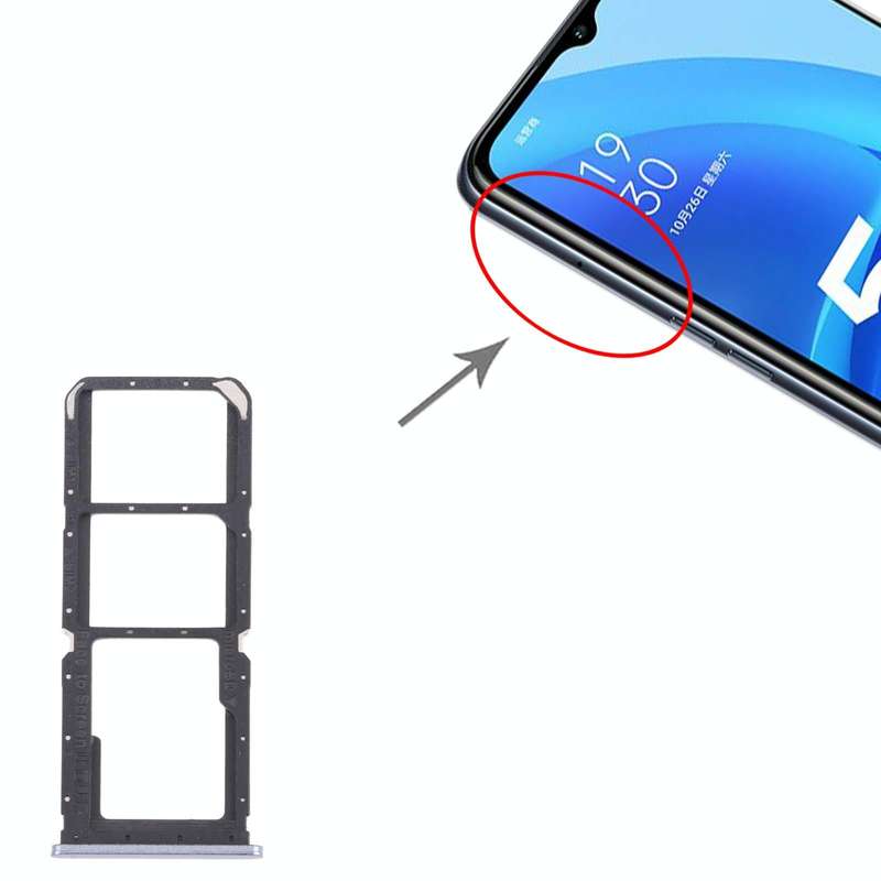 For OPPO A55 PEMM00, PEMM20, PEMT00, PEMT20  SIM Card Tray + SIM Card Tray + Micro SD Card Tray (...