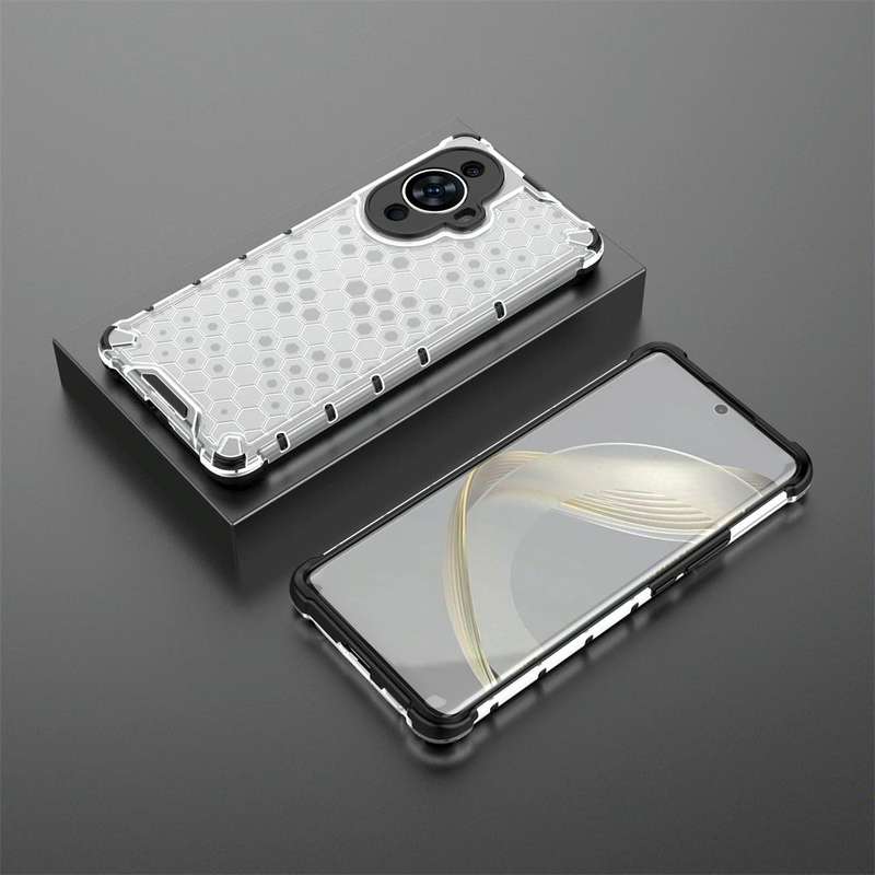 For Huawei nova 11 Pro 4G Shockproof Honeycomb Phone Case(White)
