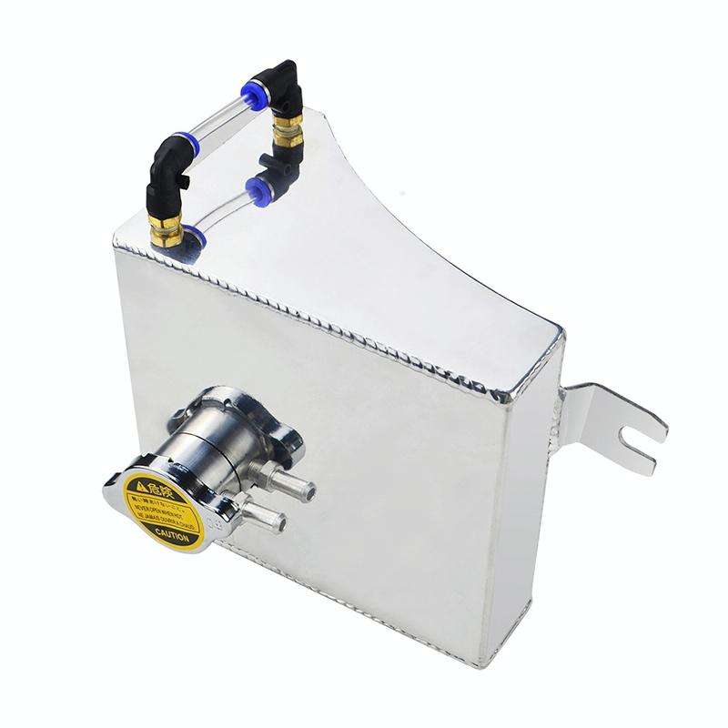 Car Modified Triangle Aluminum Alloy Cooling Water Tank Bottle Can for Nissan (Silver)