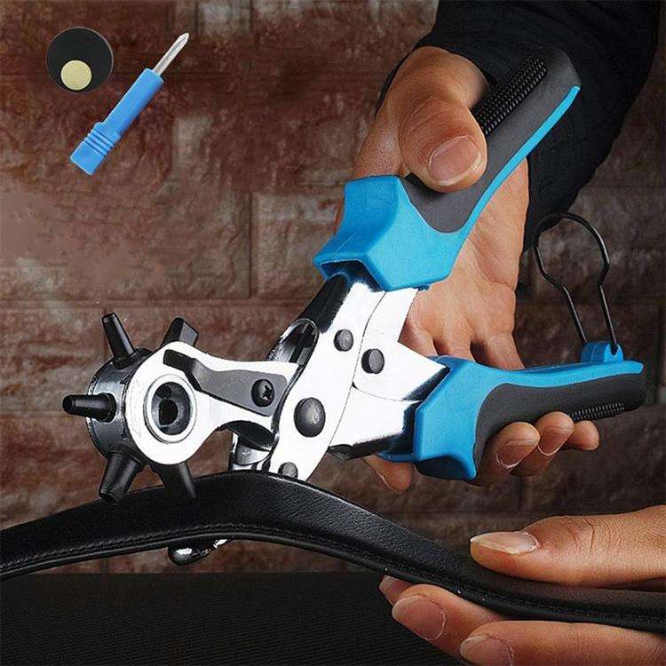 Multifunctional Belt Hole Puncher with 6 Holes Leather Hole Punch for Leather Belts Cards Paper F...