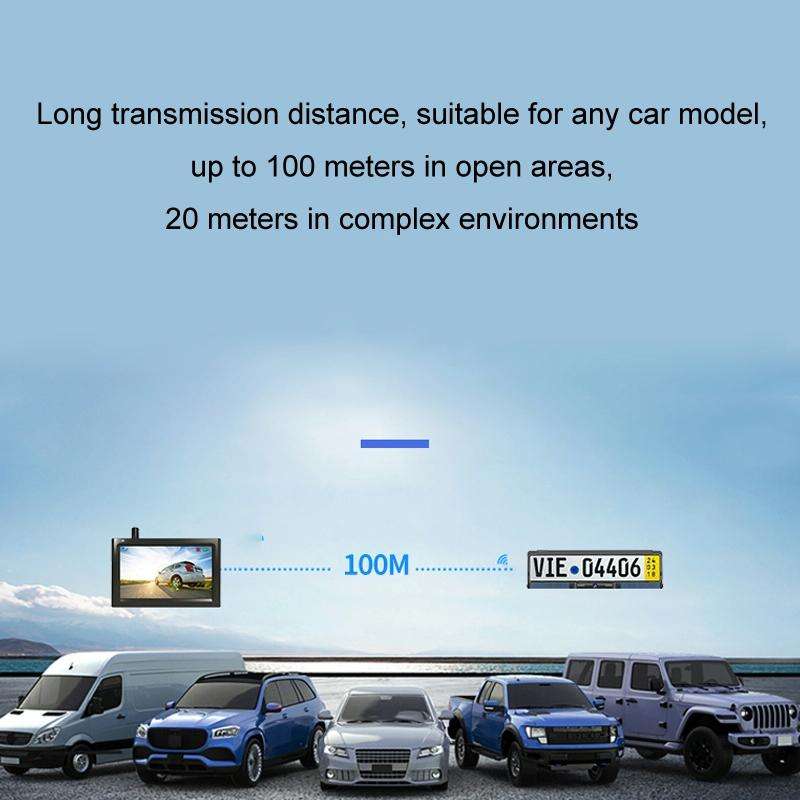 Solar Integrated License Plate Frame Vehicle Camera Wireless Reversing Display(RC03)
