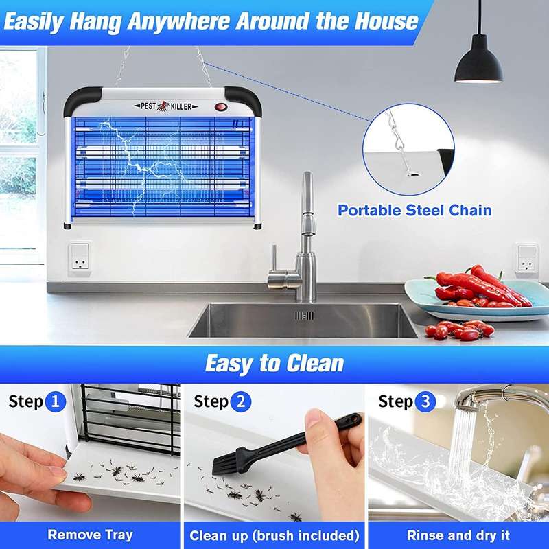 SK611 Indoor Household 20W Electric Shock Mosquito Killer Lamp High Voltage Hotel Fly Killer Lamp...