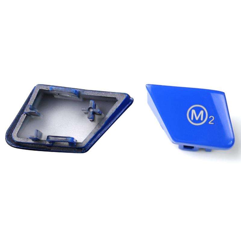 Sports Steering Wheel M1+M2 Fashion Button Switch Trim Cover for BMW F30 F34 F15 F16 2014-2018(Blue)