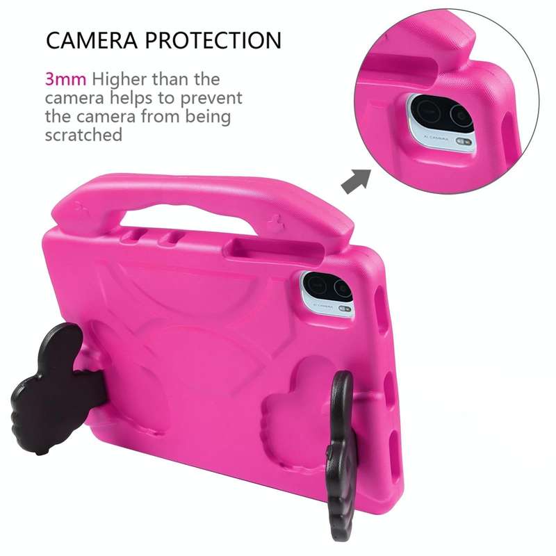 For Samsung Galaxy Tab A9+ 10.95 2023 Thumb Bracket EVA Shockproof Tablet Case(Rose Red)