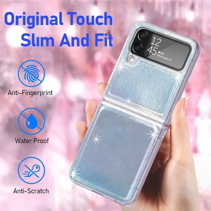 For Samsung Galaxy Z Flip4 Laser Skin PC Phone Case (White)