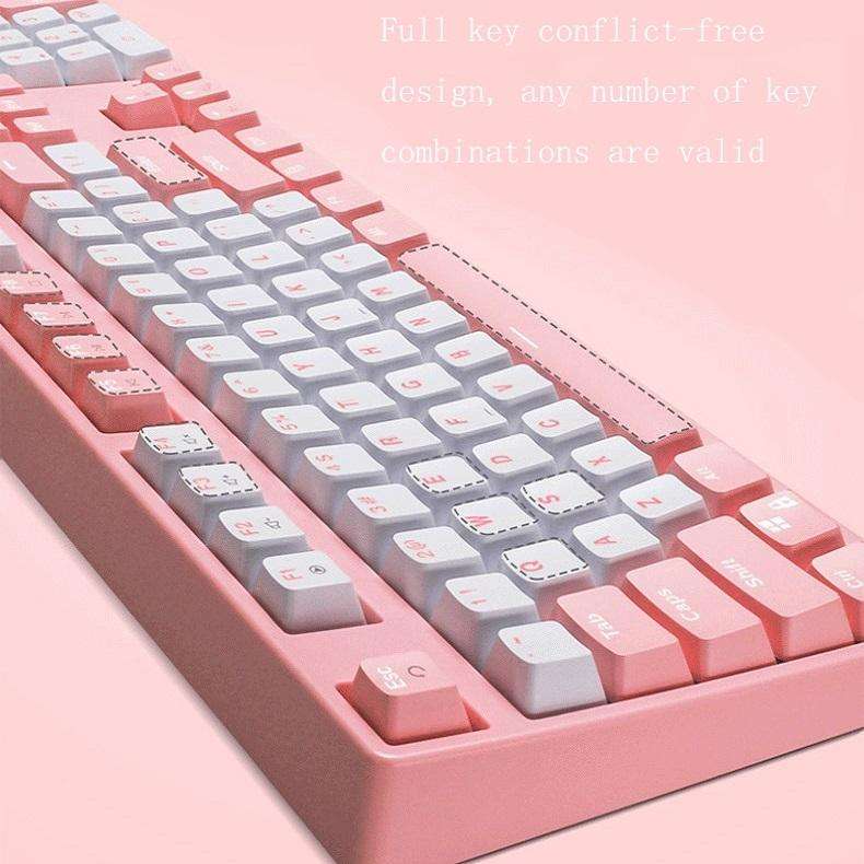 87/108 Keys Gaming Mechanical Keyboard, Colour: FY87 White Shell Black Shaft