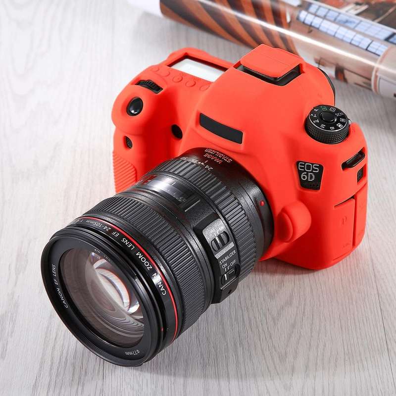 PULUZ Soft Silicone Protective Case for Canon EOS 6D(Red)