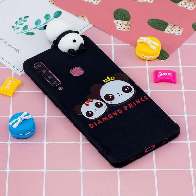 For Galaxy A9 (2018) Shockproof Cartoon TPU Protective Case(Two Pandas)
