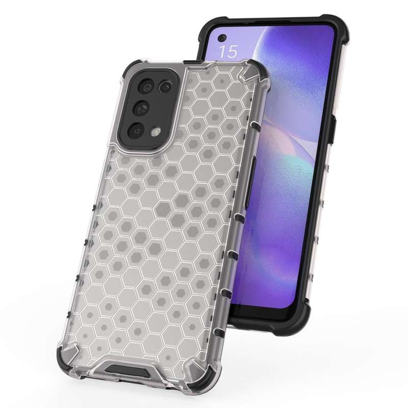 For Oppo Reno5 5G Shockproof Honeycomb PC + TPU Case(Blue)