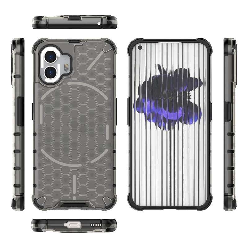For Nothing Phone 2 Shockproof Honeycomb Phone Case(Black)