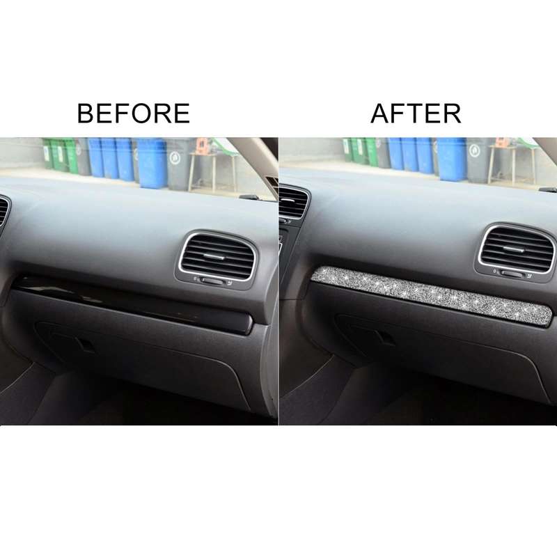 Car Central Control Diamond Decoration Cover Sticker for Volkswagen Golf 6 2008-2012, Left-hand D...