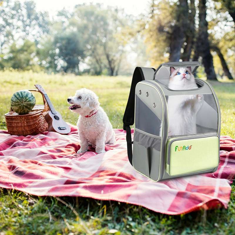 FUNADD Fold Breathable Pet Backpack Outdoor Shoulders Cat Bag(Yellow)