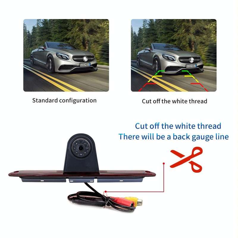 PZ461 Car Waterproof High Position Tail Light Brake Light View Camera + 7 inch Rearview Monitor f...