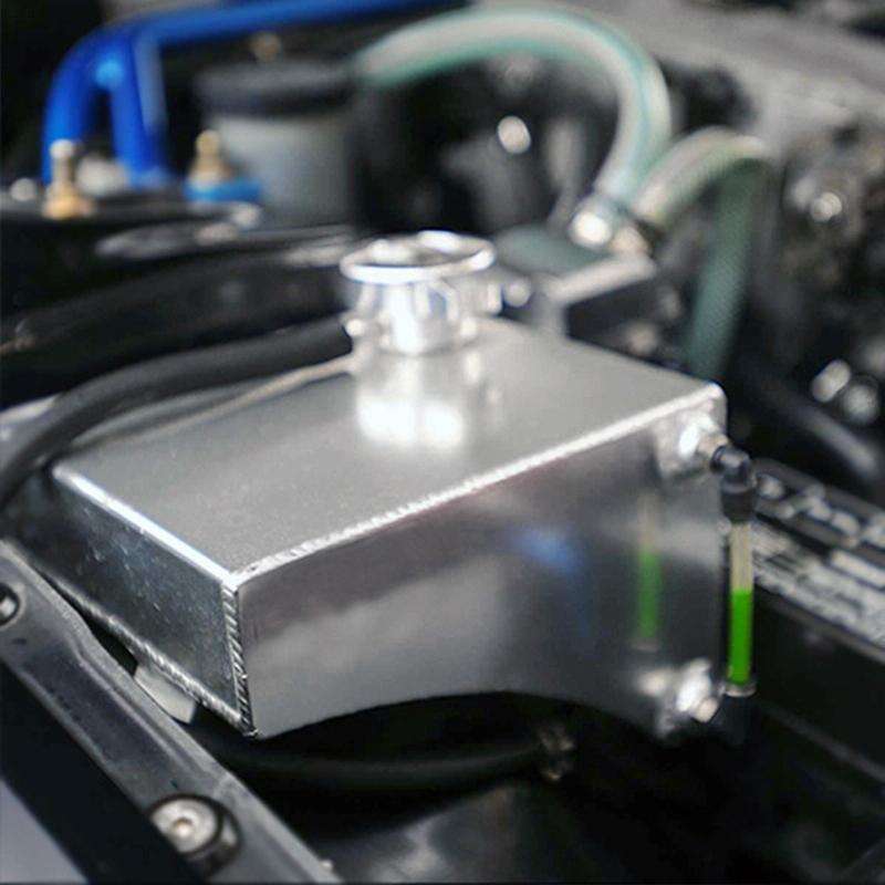 Car Modified Triangle Aluminum Alloy Cooling Water Tank Bottle Can for Nissan (Silver)