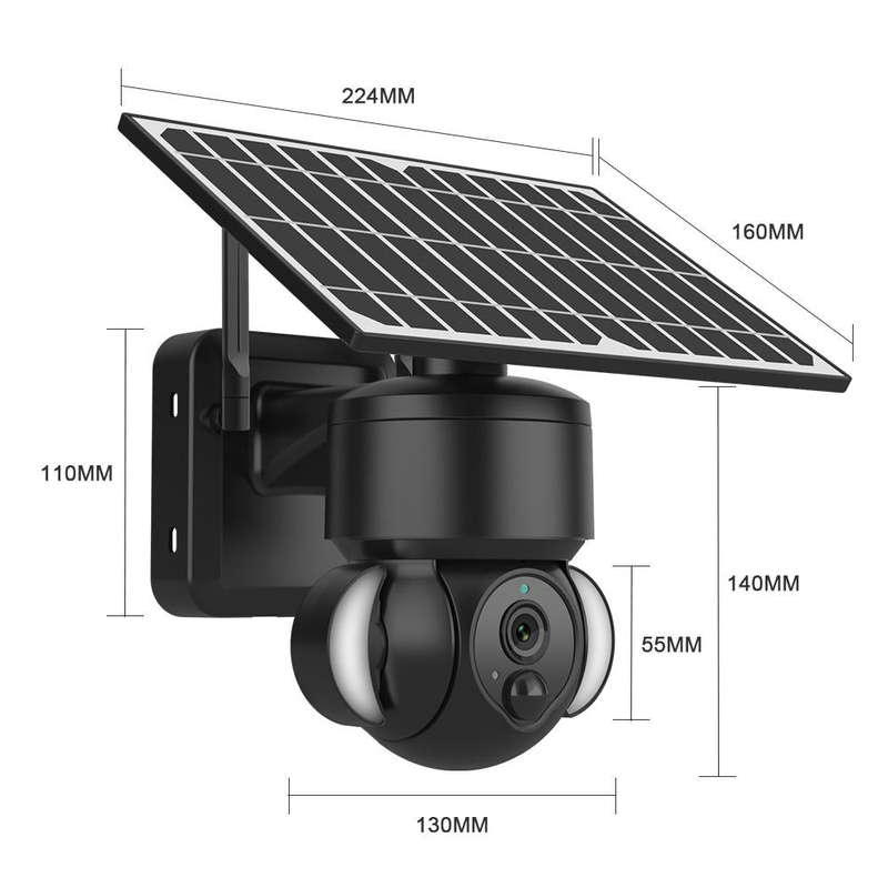 SHIWOJIA IP66 Waterproof 4G 3MP Solar Dome IP Camera, Two-way Audio & PIR Motion Detection & Nigh...