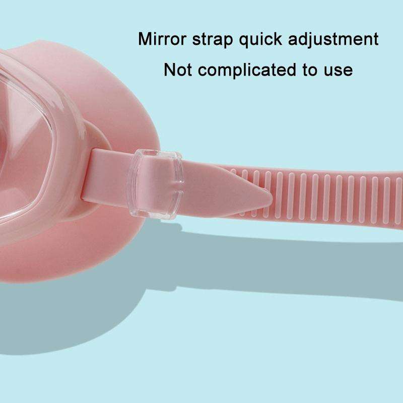 Children Anti-fog Large Frame Swimming Goggles With Conjoined Earplugs(White)