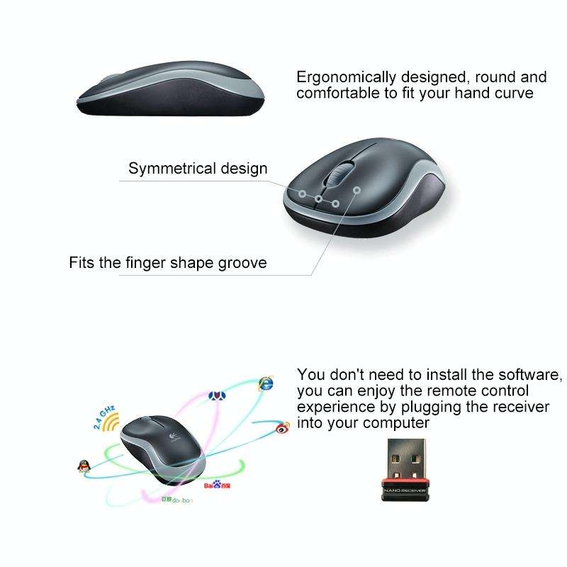 Logitech M185 2.4GHz 3-keys 1000DPI Wireless Optical Mouse, Wireless Range: 10m (Blue)