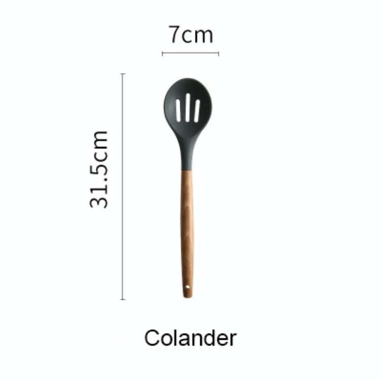 Silicone Wood Handle Spatula Heat-resistant Soup Spoon Non-stick Special Cooking Shovel Kitchen T...