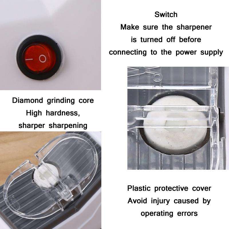 JJ-1 Kitchen Electric Double Sided Knife Sharpener, Specification: CN Plug
