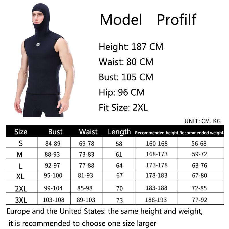 Slinx Hood Keep Warm Surf Diving Vest With Headgear, Size: L(Black)