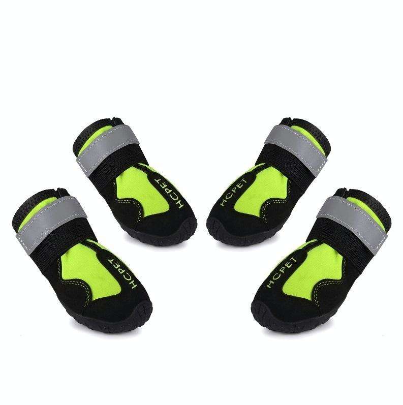 HCPET Dog Non-Slip Wear-Resistant Rain Boots Pet Outdoor Waterproof Shoes, Size: 7(Green)