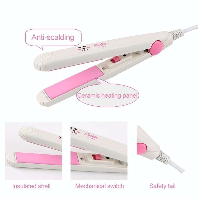Mini Professional Hair Tools Smoothing Corrugated Travel Straightening Irons(Light Purple Duck)