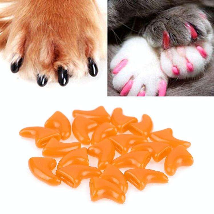 20 PCS Silicone Soft Cat Nail Caps / Cat Paw Claw / Pet Nail Protector/Cat Nail Cover, Size:XS(Or...