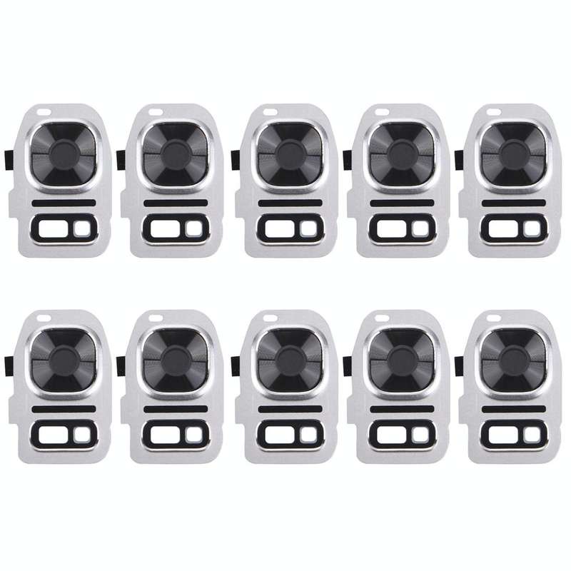 For Galaxy S7 / G930 10pcs Rear Camera Lens Cover + Flashlight Bracker (Silver)