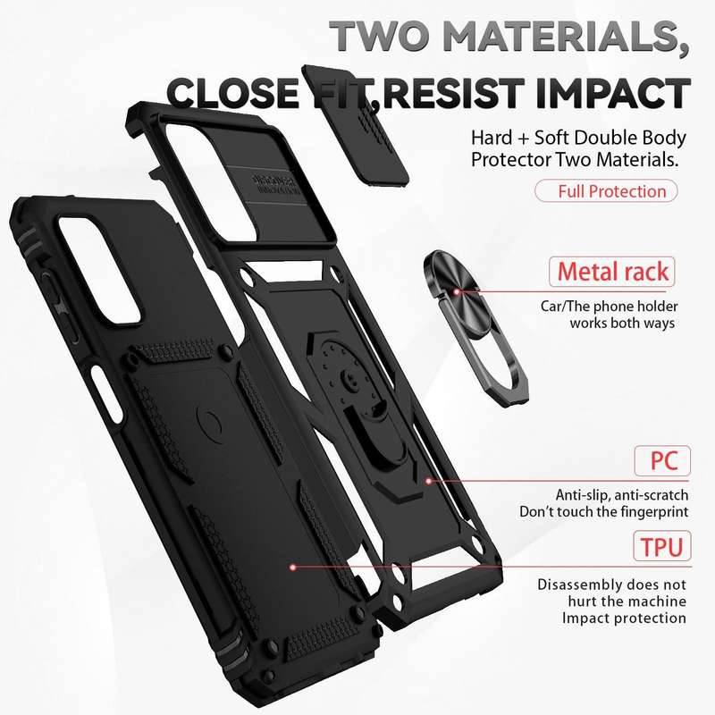 For Samsung Galaxy A23 5G Sliding Camshield Holder Phone Case(Black)