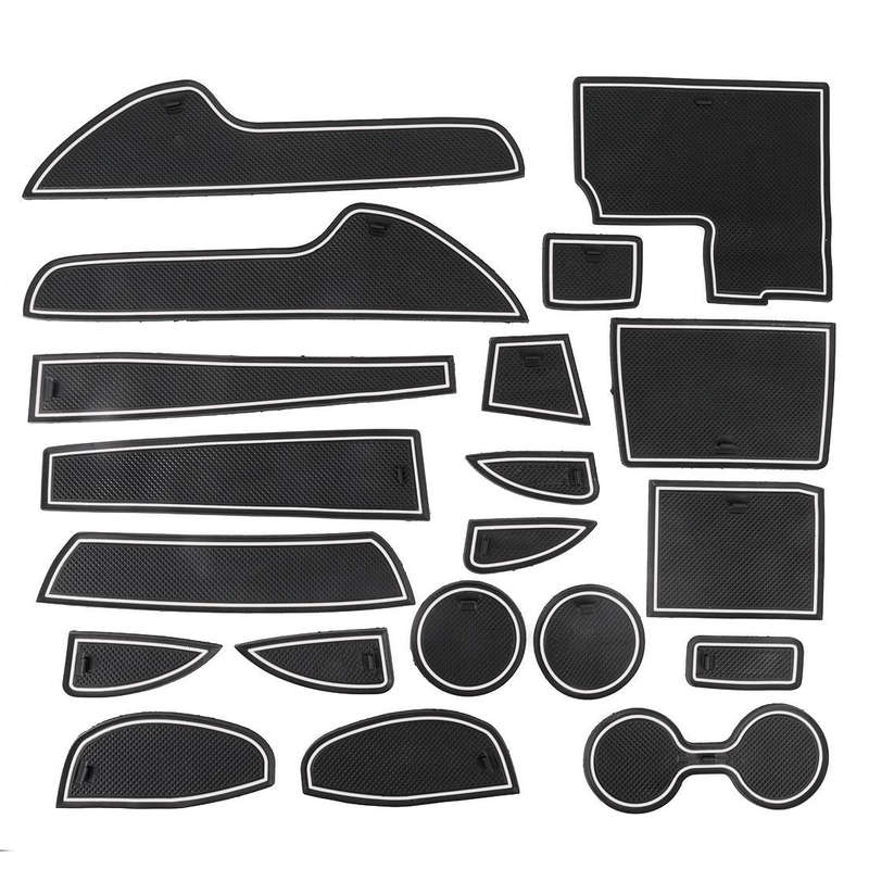 Car Water Cup Gate Slot Mats Plastic White Luminous Anti-Slip Interior Door Pad for Mazda CX-5 2015