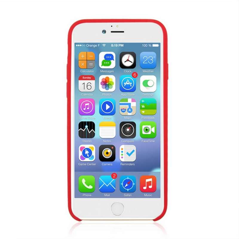 For iPhone SE 2020 & 8 & 7 Pure Color Liquid Silicone + PC Shockproof Defender Case(Red)