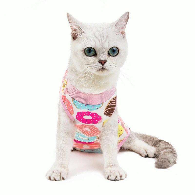 Female Cat Breathable And Anti-Licking Sterilization Clothing, Size: S(Donut)