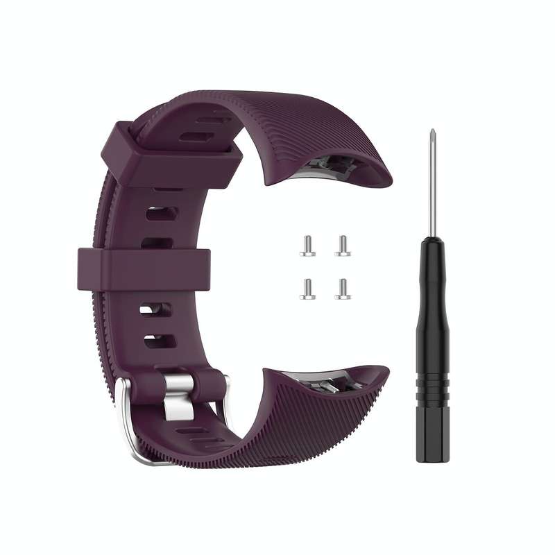 For Garmin Forerunner 45 / Forerunner 45S Universal Twill Solid Color Silicone Watch Band(Purple)