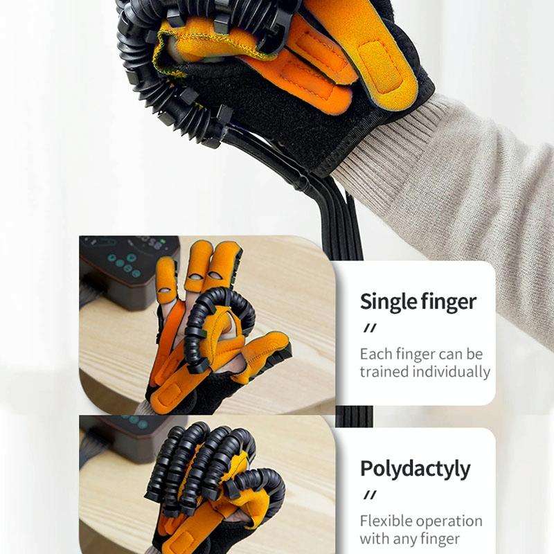 Intelligent Robotic Rehabilitation Glove Equipment, With UK Plug Adapter, Size: M(Left Hand Brown)