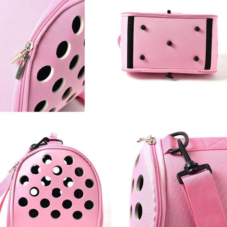 Cats and Dogs Go Out Portable Breathable Foldable EVA Pet Bag, Size:432526cm(Pink)