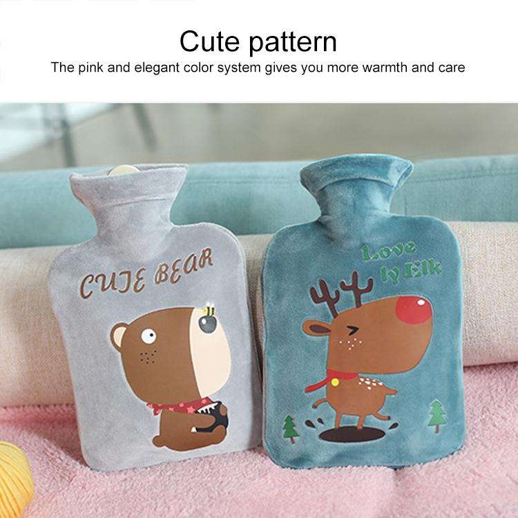250ml Water Injection Hot Water Bottle Creative Mini PVC Irrigation Water Heating Bag(Dark Green)