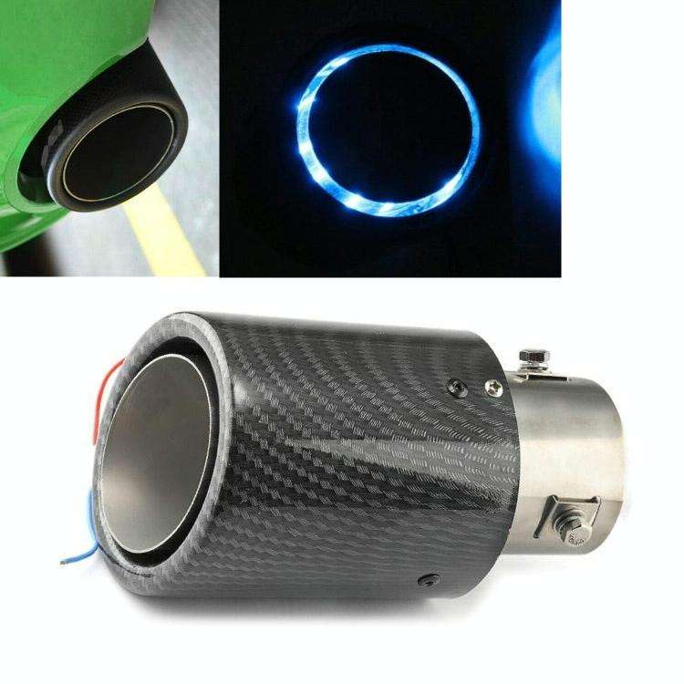 Car Modification Carbon Fiber Luminous Tail Throat LED Lights Modified Car Exhaust Pipe Spitfire ...