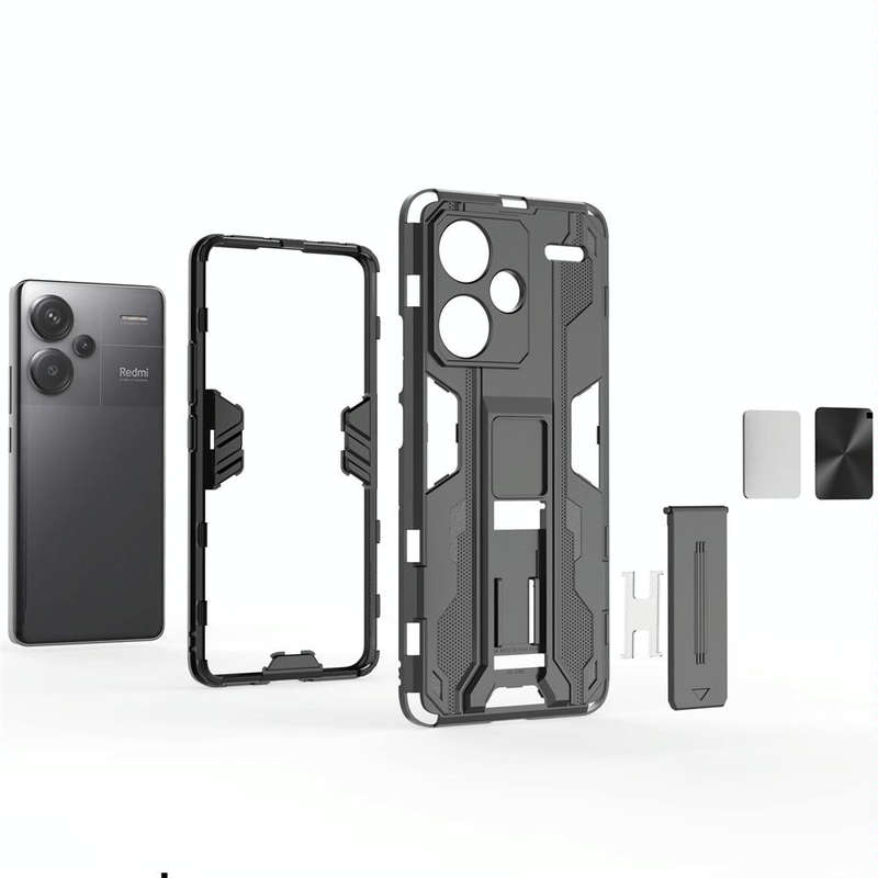 For Redmi Note 13 Pro 5G Supersonic Armor PC Hybrid TPU Phone Case(Black)