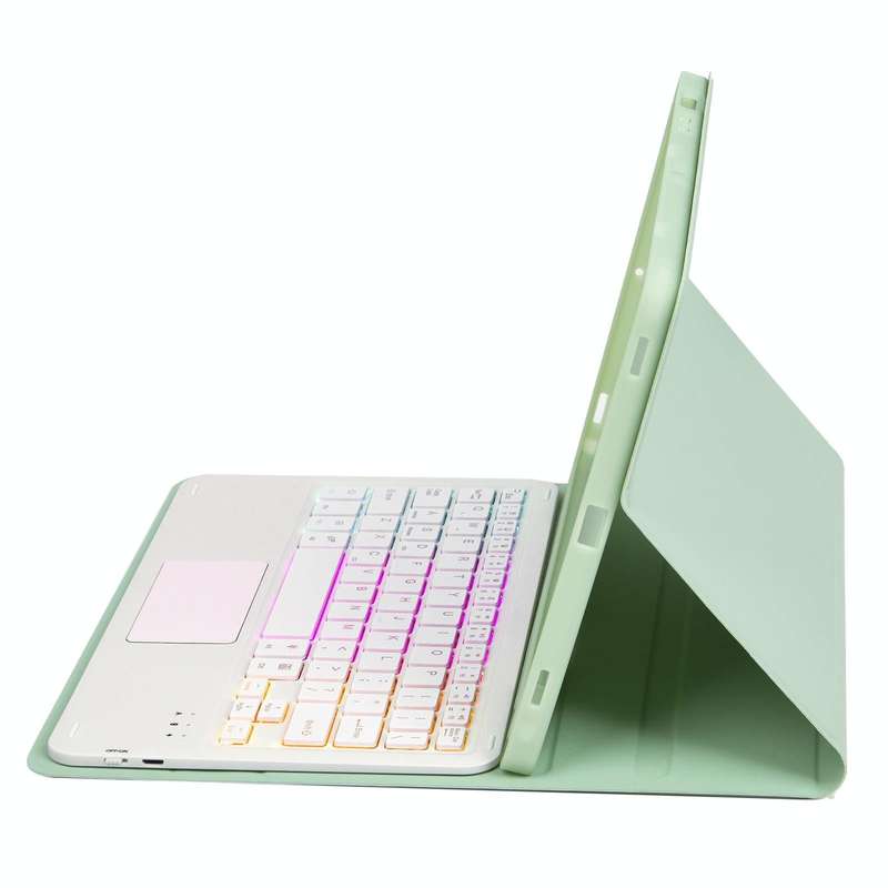 For Samsung Galaxy Tab A8 10.5 (2021) A08B-AS Candy Color Backlight Bluetooth Keyboard Leather Ta...
