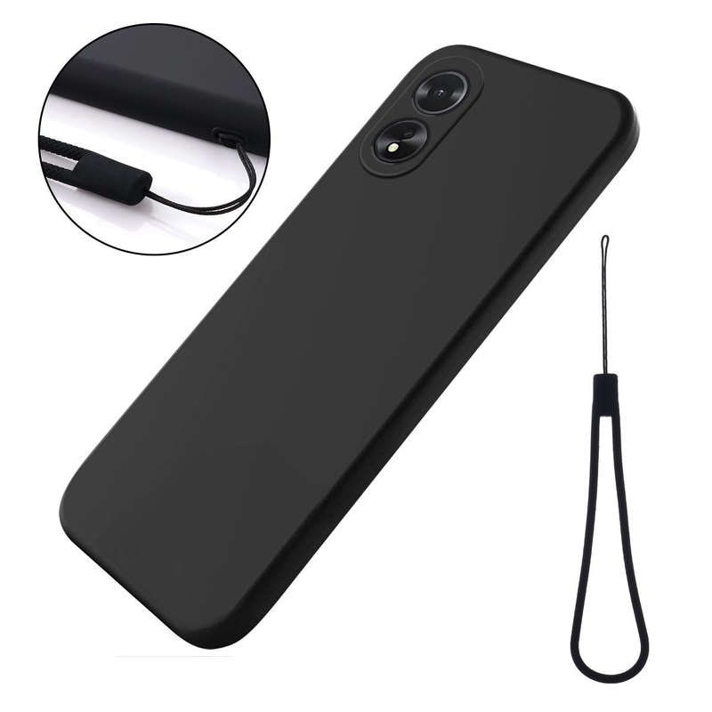 For OPPO A38 / A18 4G Pure Color Liquid Silicone Shockproof Phone Case(Black)