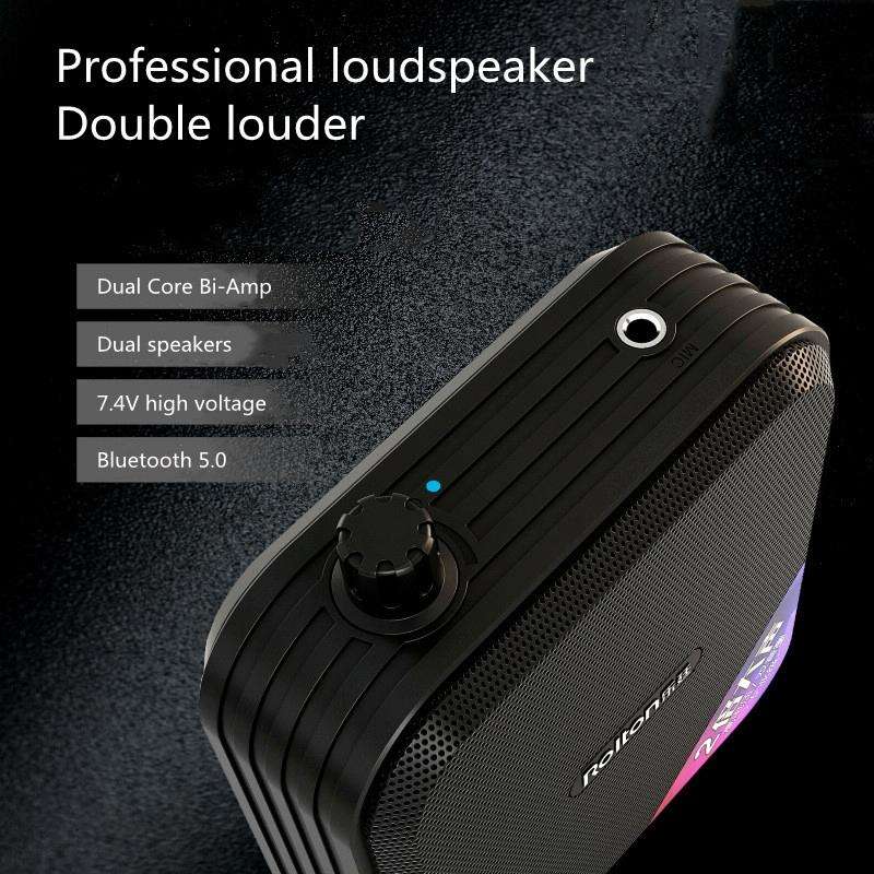 Rolton K600 7.4V Bluetooth Audio Speaker Megaphone Voice Amplifier Without Transmitter(Black)