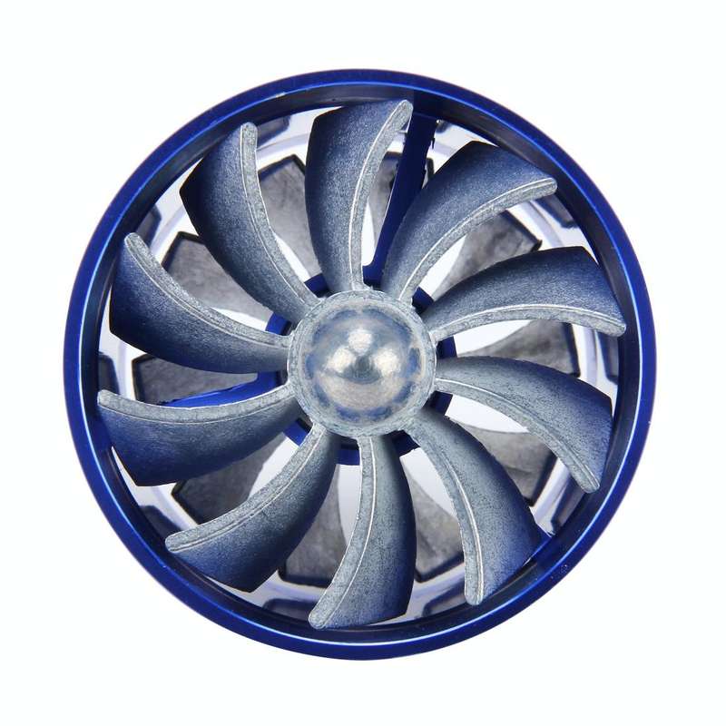 F1-Z Car Stainless Universal Supercharger Dual Double Turbine Air Intake Fuel Saver Turbo Turboin...