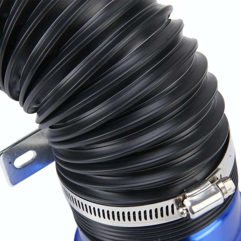 Car Auto Universal Tube Air Filter Adjustable Cold Air Injection Intake System Pipe Without Air F...