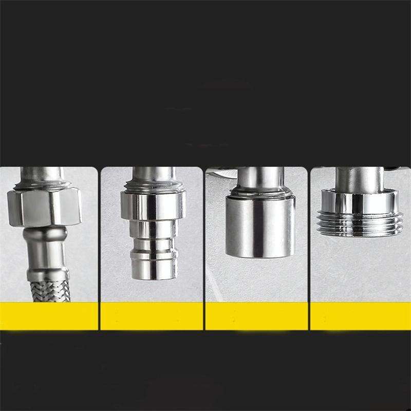 Stainless Steel One-In-Two-Out Multi-Function Three-Way Valve Faucet, Specification: Double 4-poi...