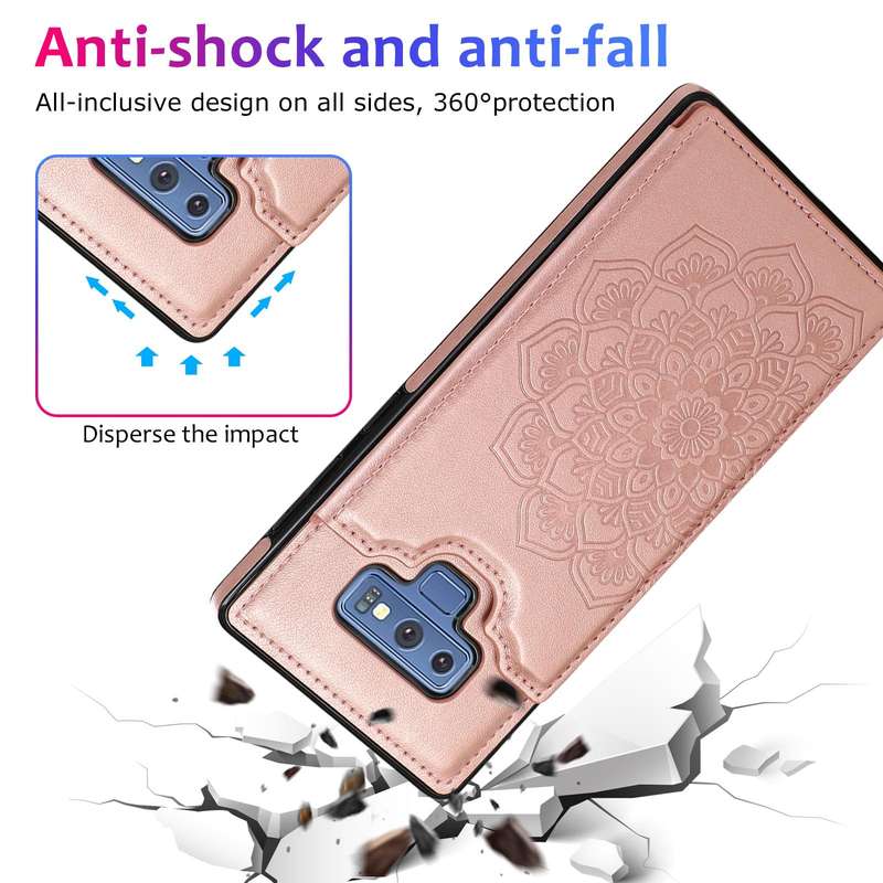 For Samsung Galaxy Note9 Double Buckle Mandala Pattern PU+TPU Protective Case with Card Slots & H...