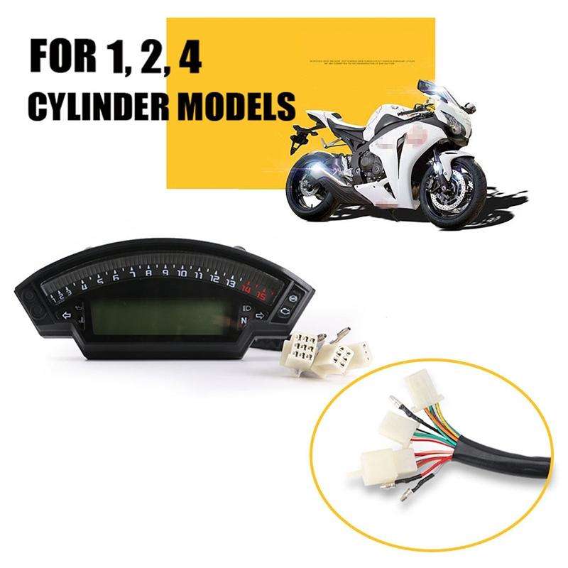 Speedpark Motorcycle LCD TFT Digital Speedometer 14000RPM 6 Gear Backlight Motorcycle Odometer fo...