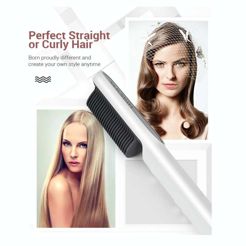 K-SKIN KD380 Hair Straightener Electric Straight Hair Curler Comb Brush PTC Heating Ceramic Strai...