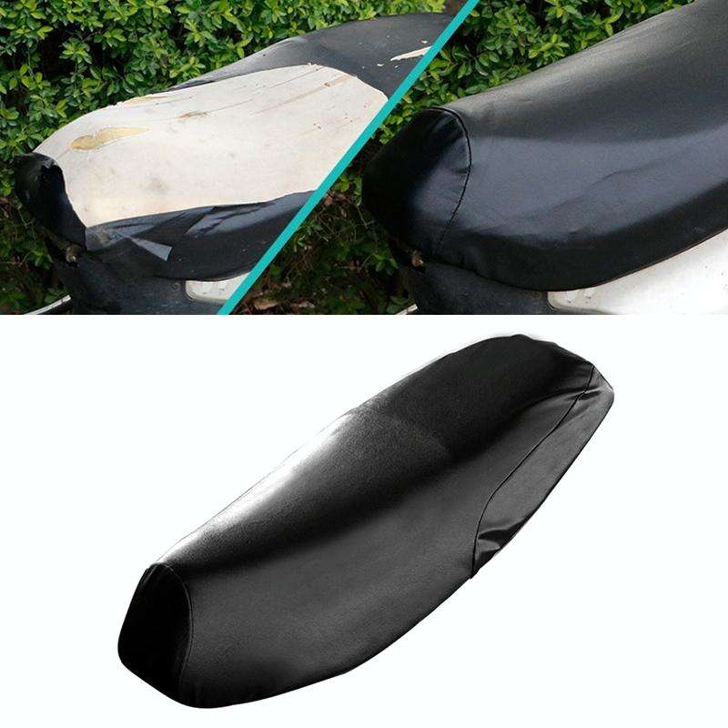 Waterproof Motorcycle Black Leather Seat Cover Prevent Bask In Seat Scooter Cushion Protect, Size...