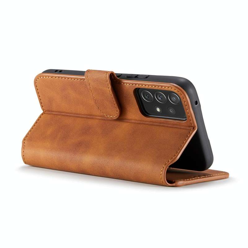 For Samsung Galaxy A53 5G DG.MING Retro Oil Side Horizontal Flip Leather Case with Holder & Card ...
