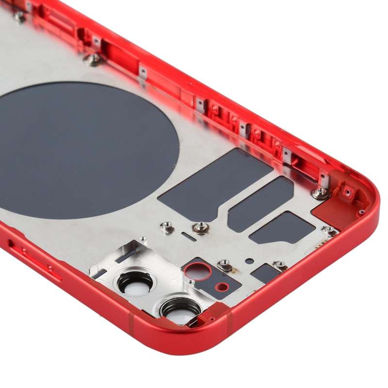 Back Housing Cover with SIM Card Tray & Side  Keys & Camera Lens for iPhone 12(Red)